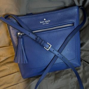Kate Spade Chester Street Dessi Crossbody in Blue Pebbled Leather